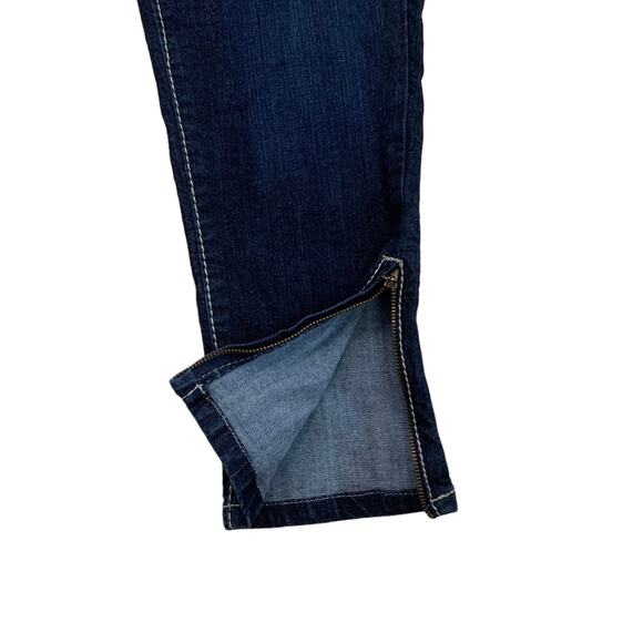 Nine West Womens Jeans Med-Rise Cropped Blue Denim Stretch zippered ankle Sz 10 - Picture 1 of 8